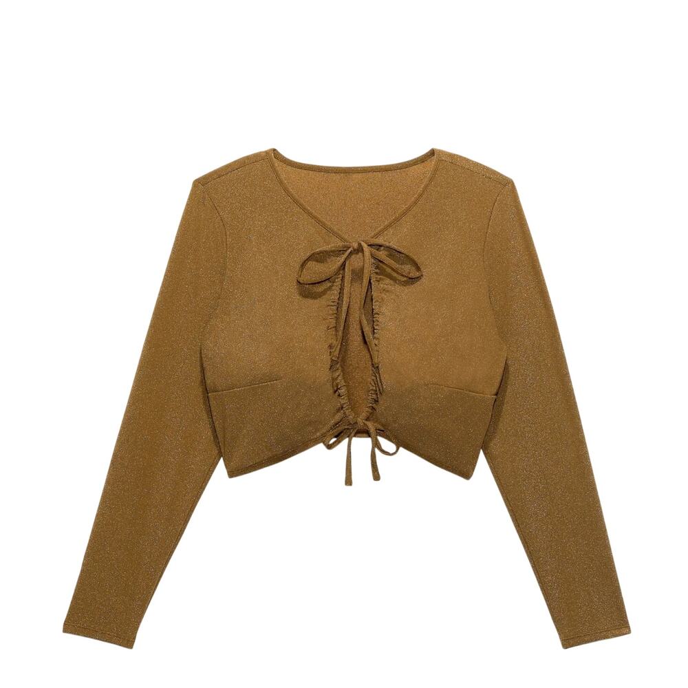 Savage X Fenty "Sleep and Shine" LS Crop Tee Sleepwear-Military Olive - Size: 2X